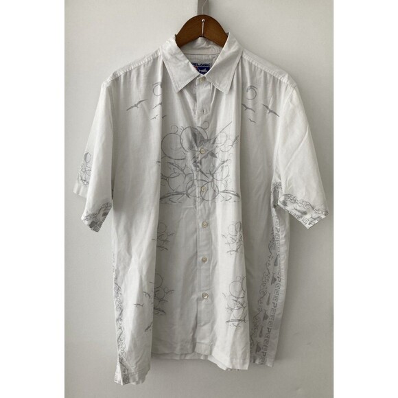 Pelagic Mens Shirt Extra Large Button Up Reverse Print Camp Marlin Fish Resort - Picture 2 of 9